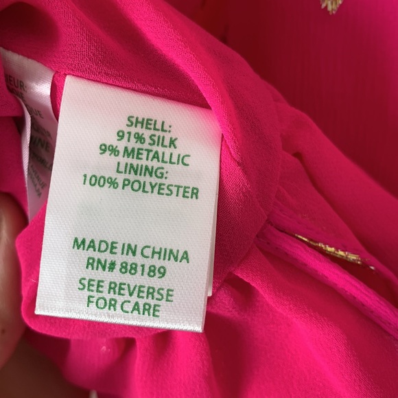 Fuchsia Lilly Pulitzer Tensley Silk Blouse - Picture 6 of 7